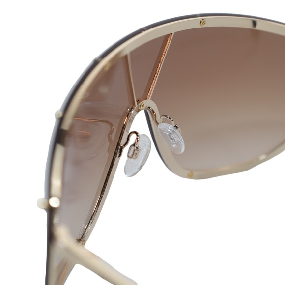Quay Australia ON SET Shield Sunglasses - Brushed Gold/Camel Gradient - NWT - Picture 12 of 13